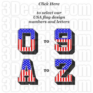 USA Flag Numbers & Letters