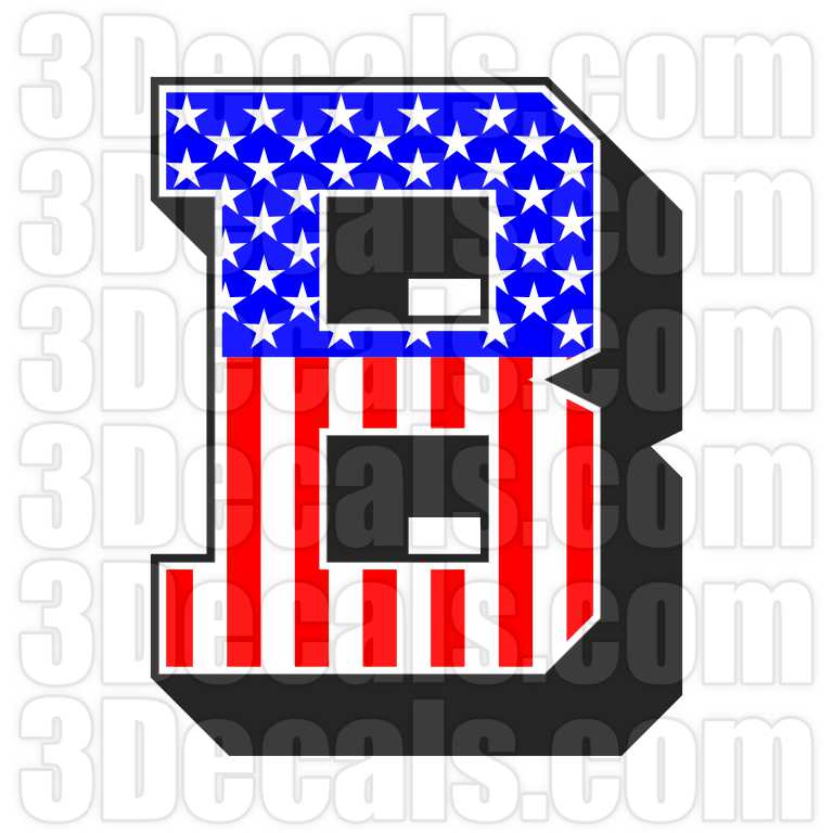 US Flag Letter B