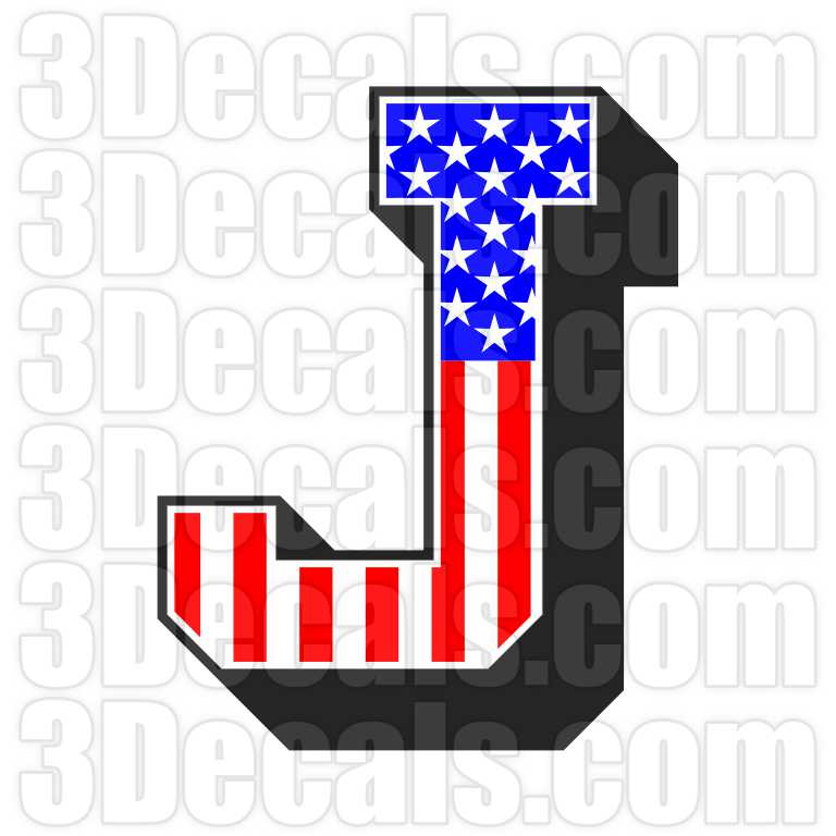 US Flag Letter J