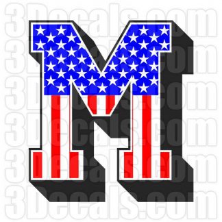 US Flag Letter M