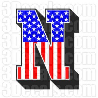 US Flag Letter N