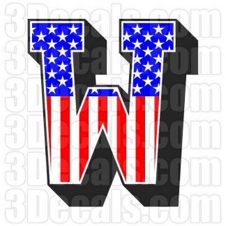 US Flag Letter W